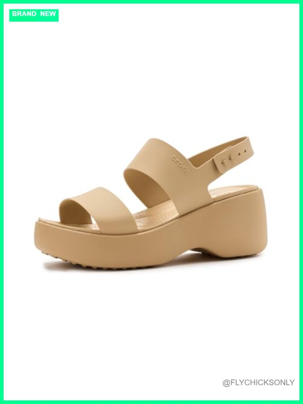 Crocs Brooklyn Sky Wedge Sandals PU Open Toe Adjustable Strap